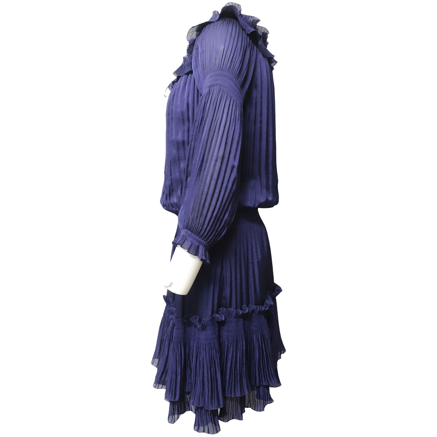 Diane Von Furstenberg Preloved New Accordion Dress in Blue Polyester