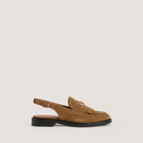 Mocassins à bouts arrières ouvertsen cro?te tabac | DELPHY