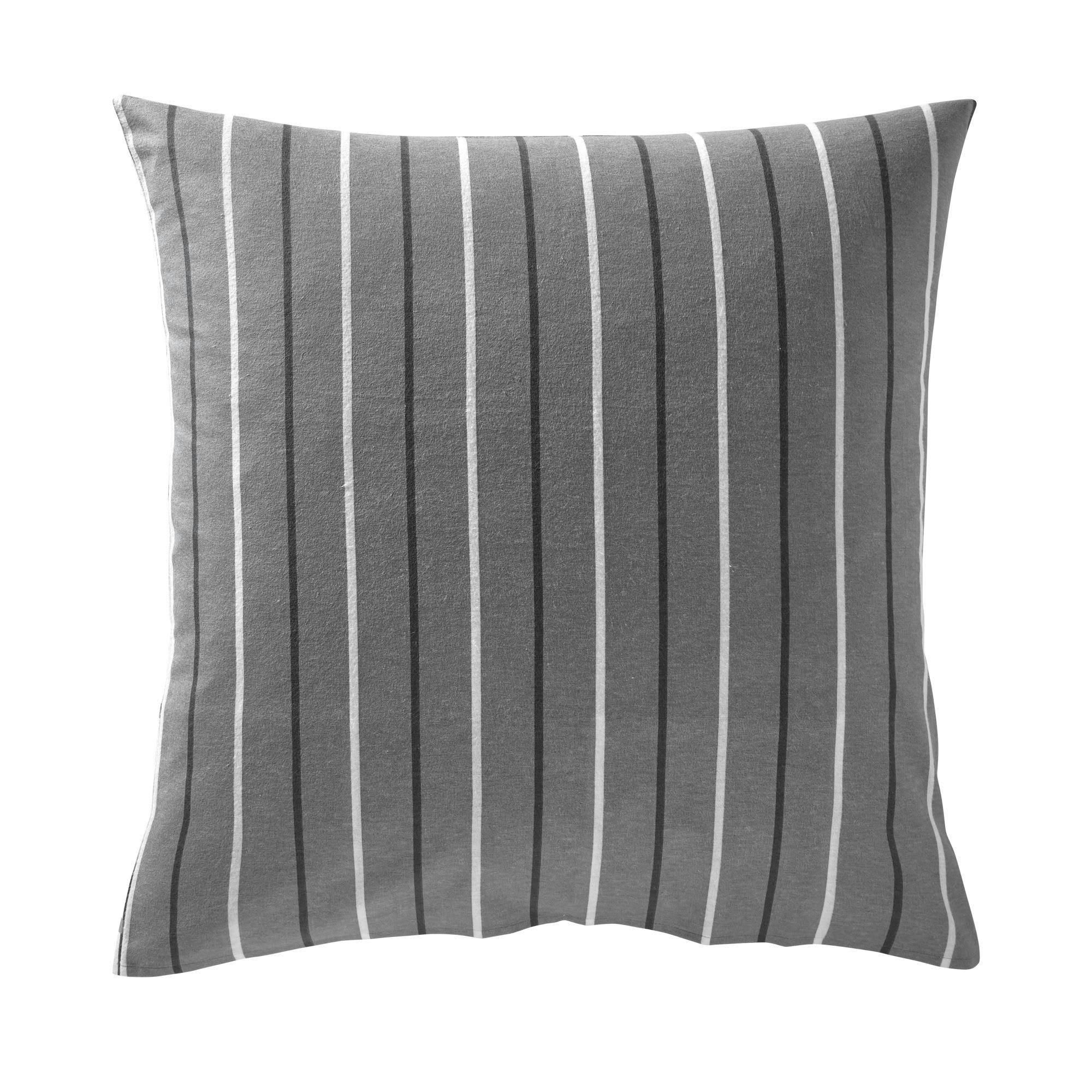 CARREAUX - Taie sac 63x63 gris foncé en coton