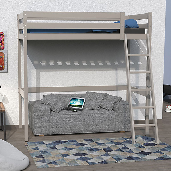 Lit mezzanine STUDIO 90x190   1 sommier / Gris Taupe