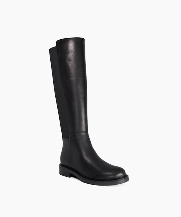 Tallos Black - Leather Knee-High Boots