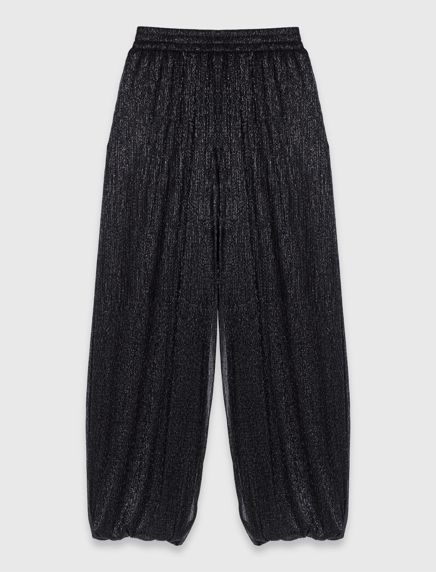 Pantalon large effet métallisé
