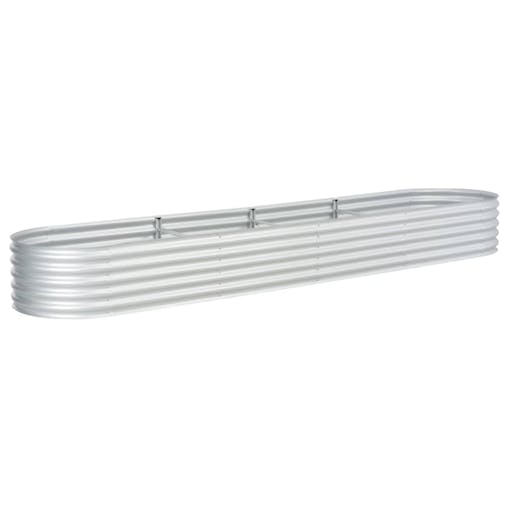 NNEVL Garden Raised Bed 400x80x44 cm Galvanised Steel Silver