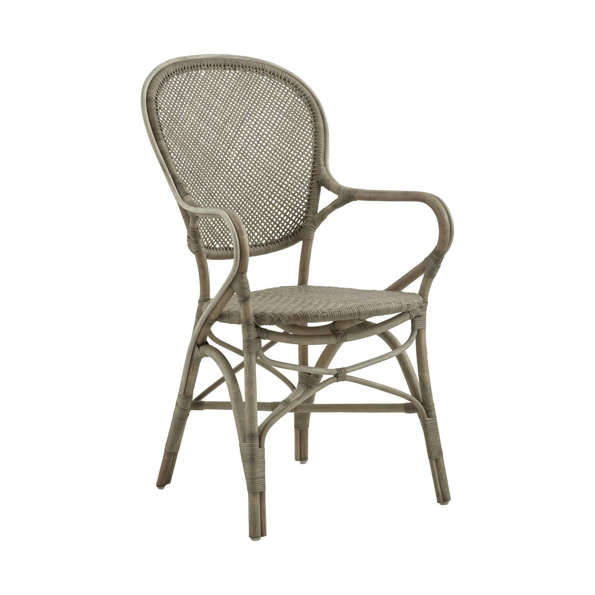 ROSSINI - Chaise repas empilable en rotin taupe