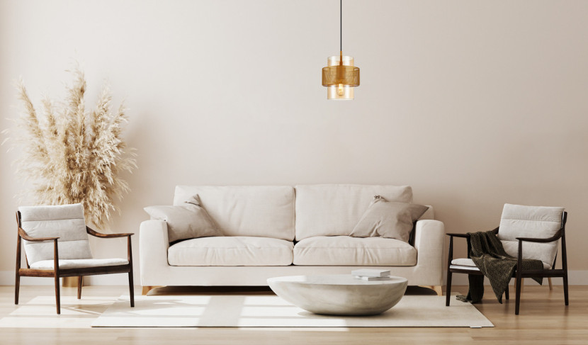 Lampa wisząca złoto-bursztynowy-czarna VINOTI 1xE27x40W Italux