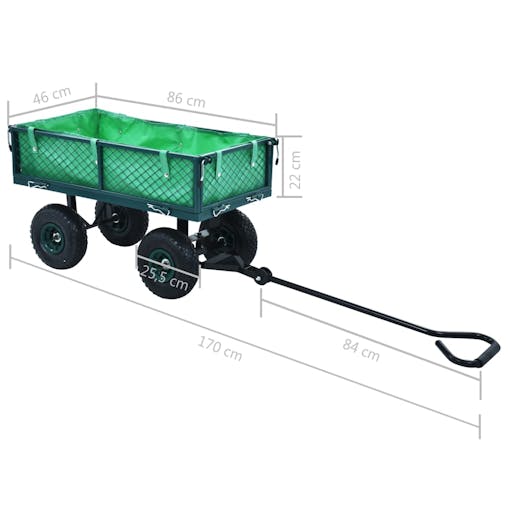 NNEVL Garden Hand Trolley Green 250 kg