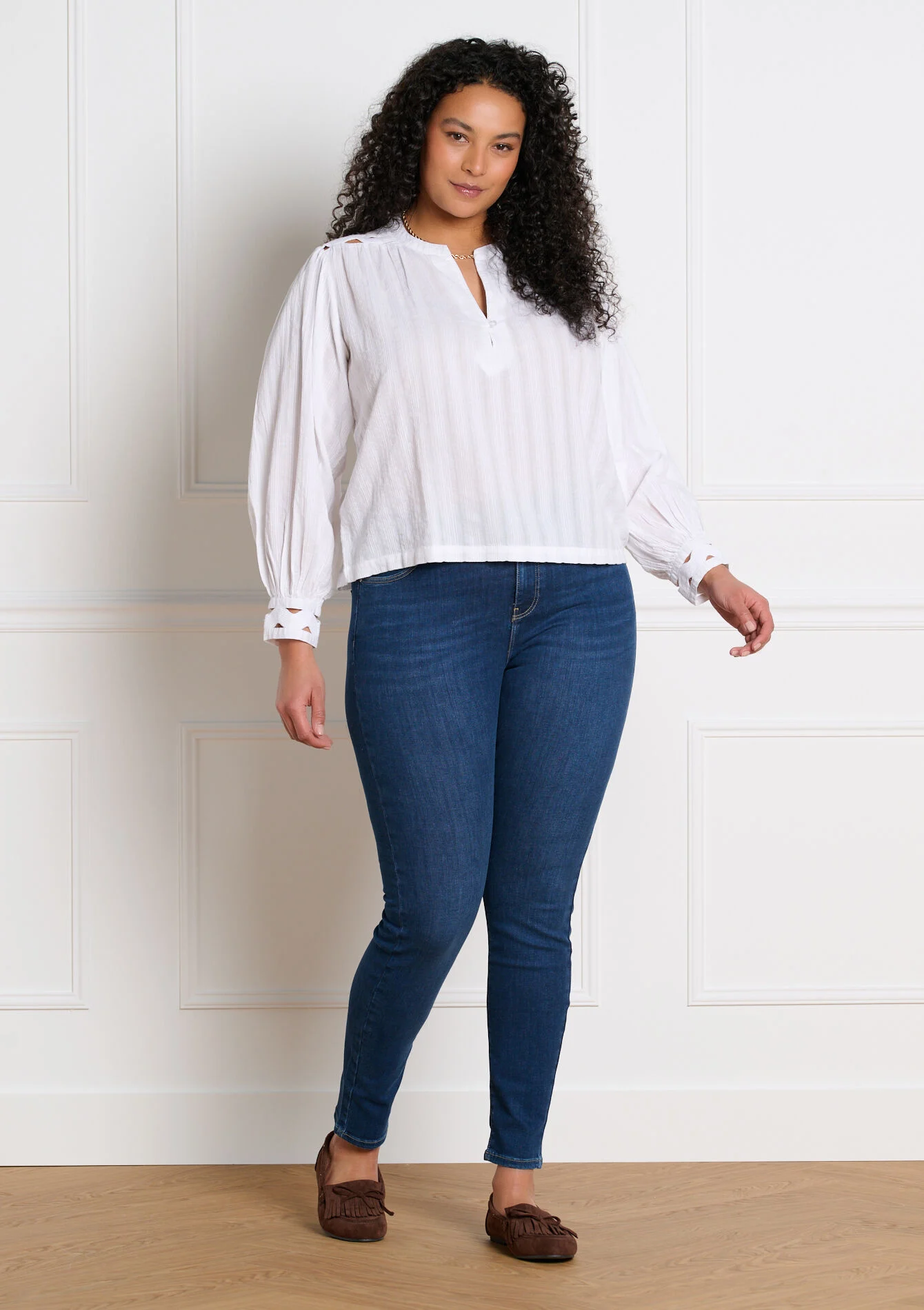 Luchtige blouse met volumineuze mouwen