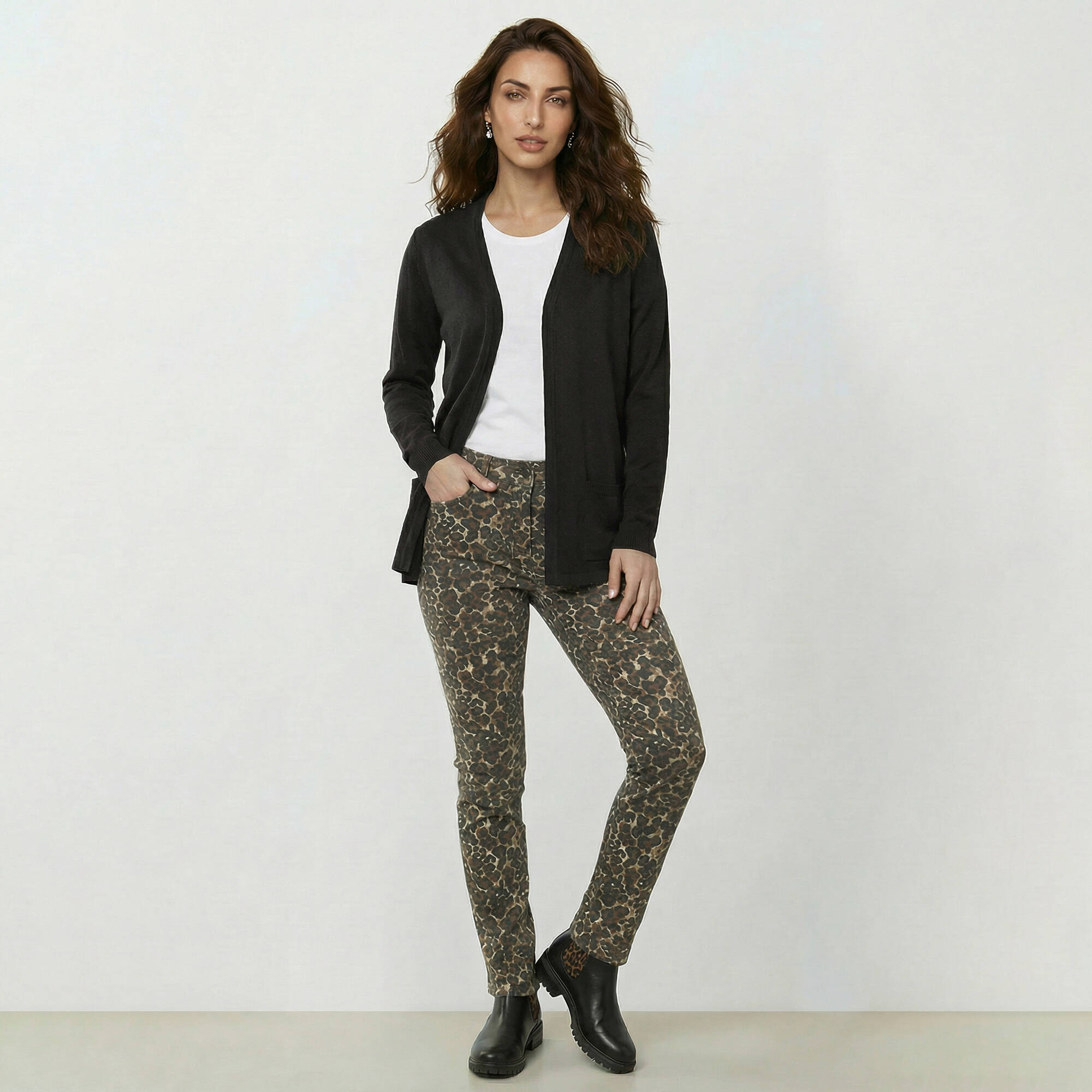 Gilet porter ouvert, maille toucher doux