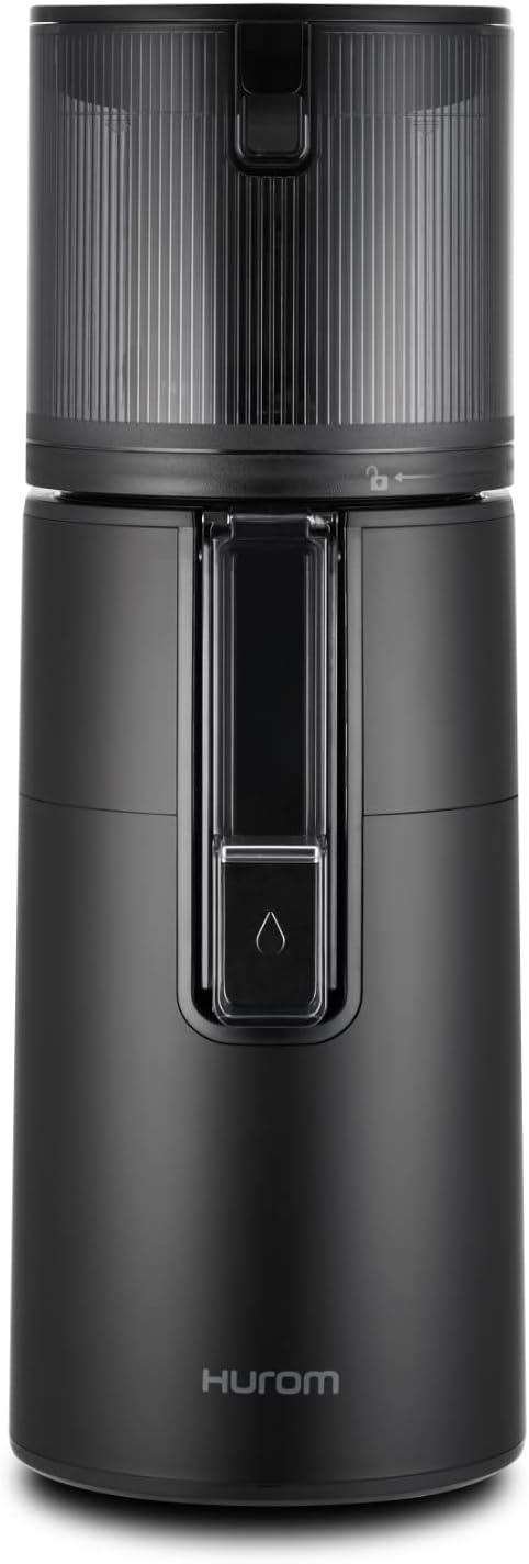 Hurom H400 Renewed Easy Clean Slow Juicer, Matte Black | Hands-Free | Hopper Fits Whole Produce | Quiet Motor | Scrub Free Cleaning | BPA Free | Easy Assembly | Cold Press Masticating Juicer