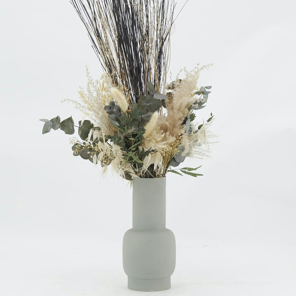 - Vase en métal  sauge