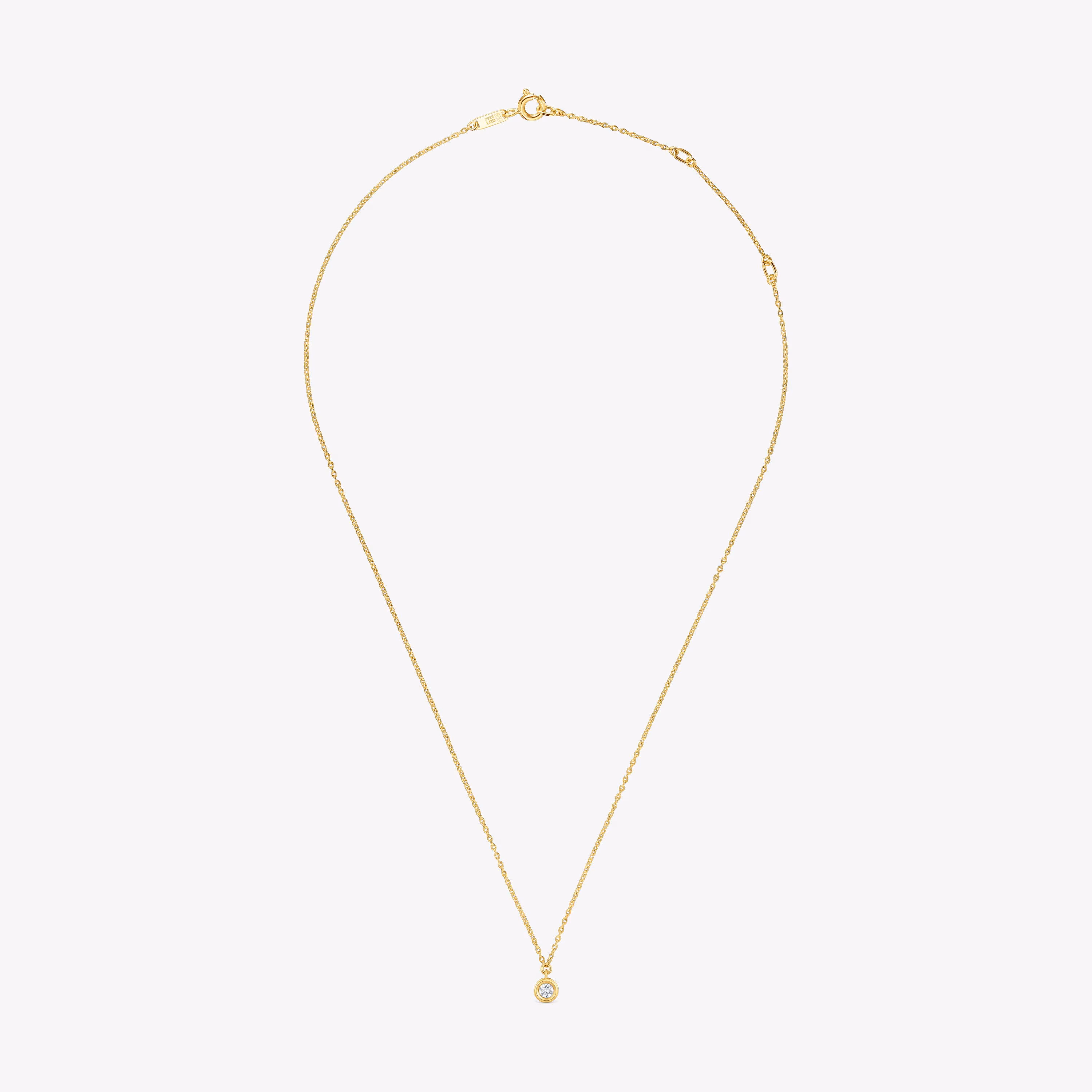 Collar corto con baño de oro 18 kt sobre plata y diamante creado en laboratorio Line LGD