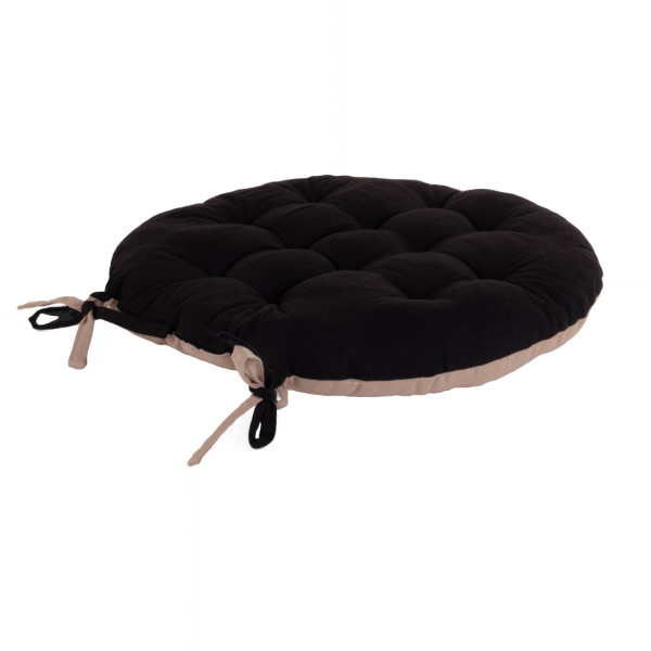 Poduszka dwukolorowa DUO 38cm czarna/beżowa