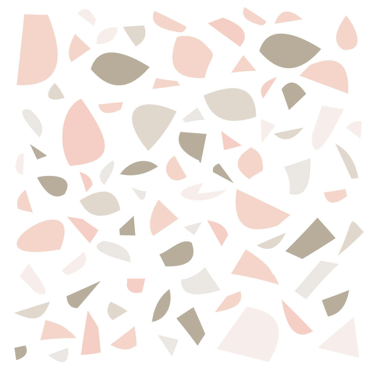TERRAZZO - Stickers muraux en vinyle terrazzo rose et gris tourterelle