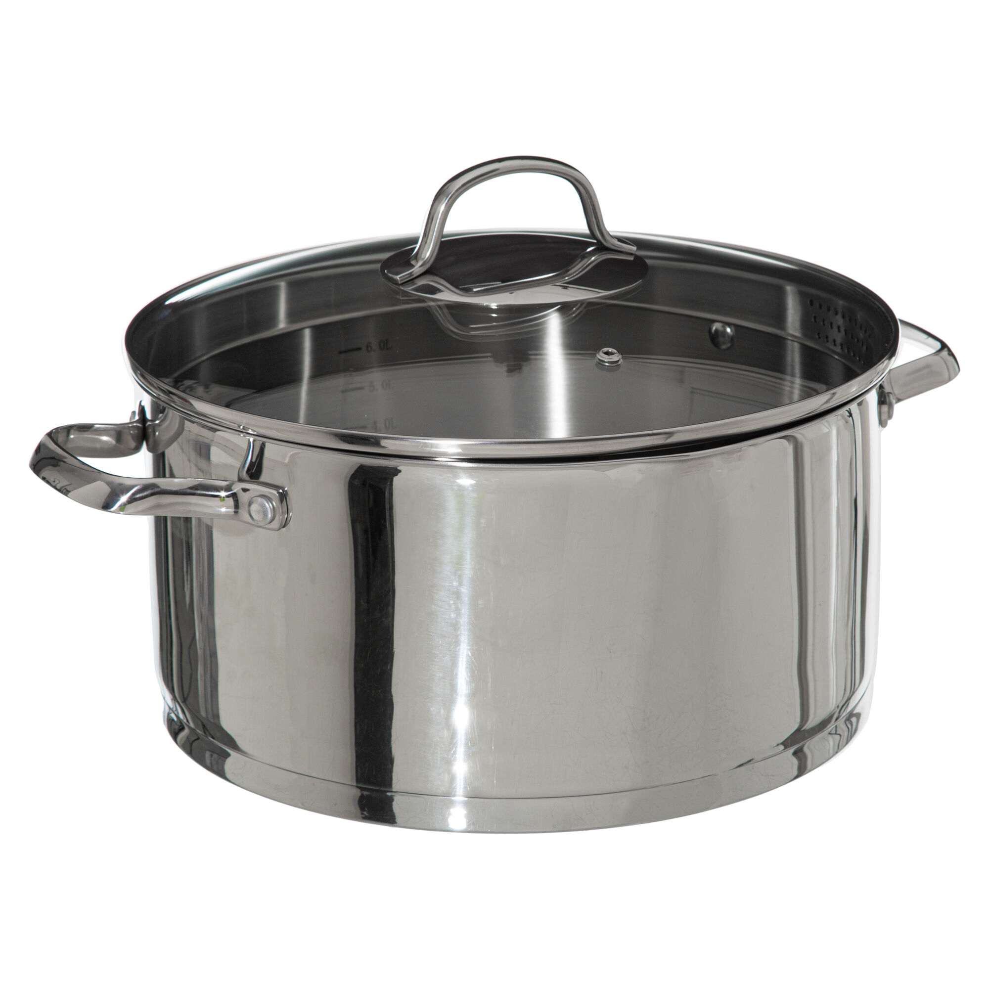 Panela Resilience Em Inox Com Tampa Em Vidro 24cm