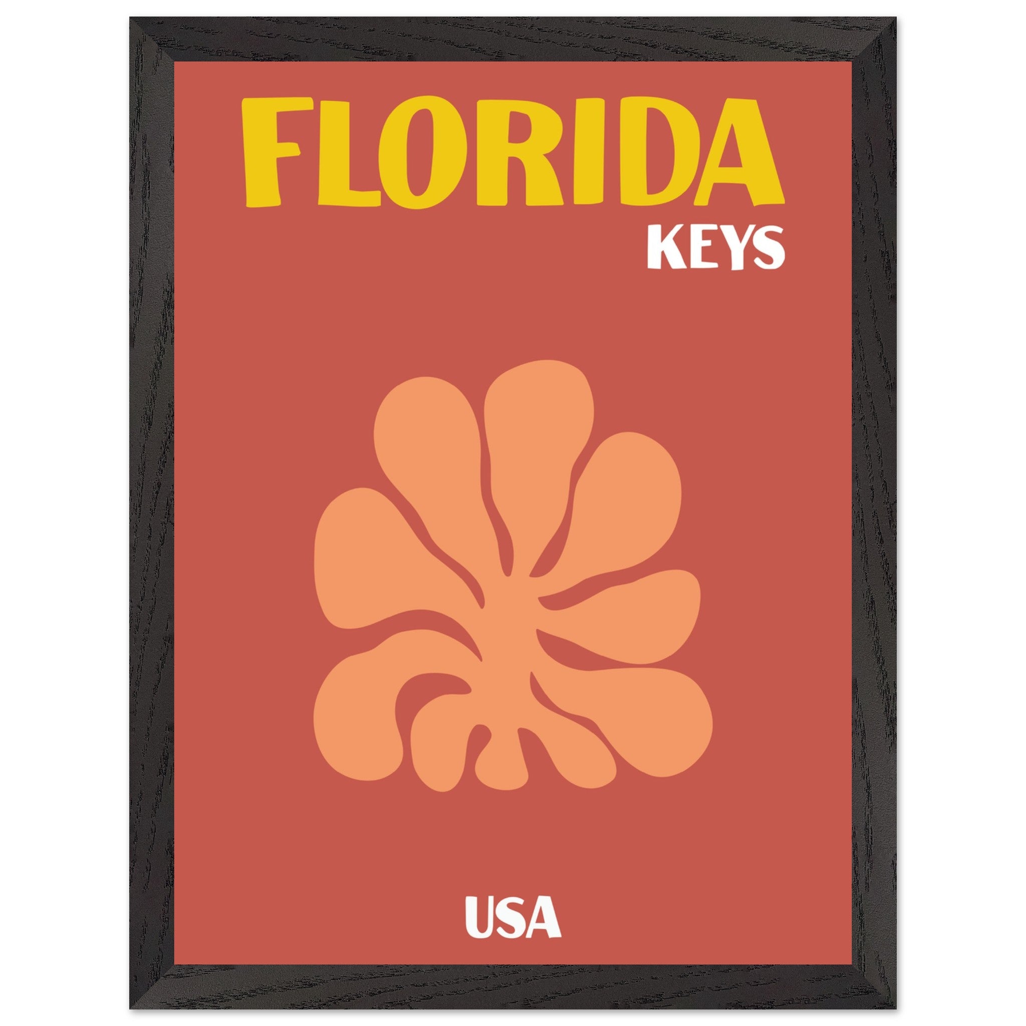 Artfulprints Poster met Lijst USA - Florida Keys  - 30x40 cm - Terracotta