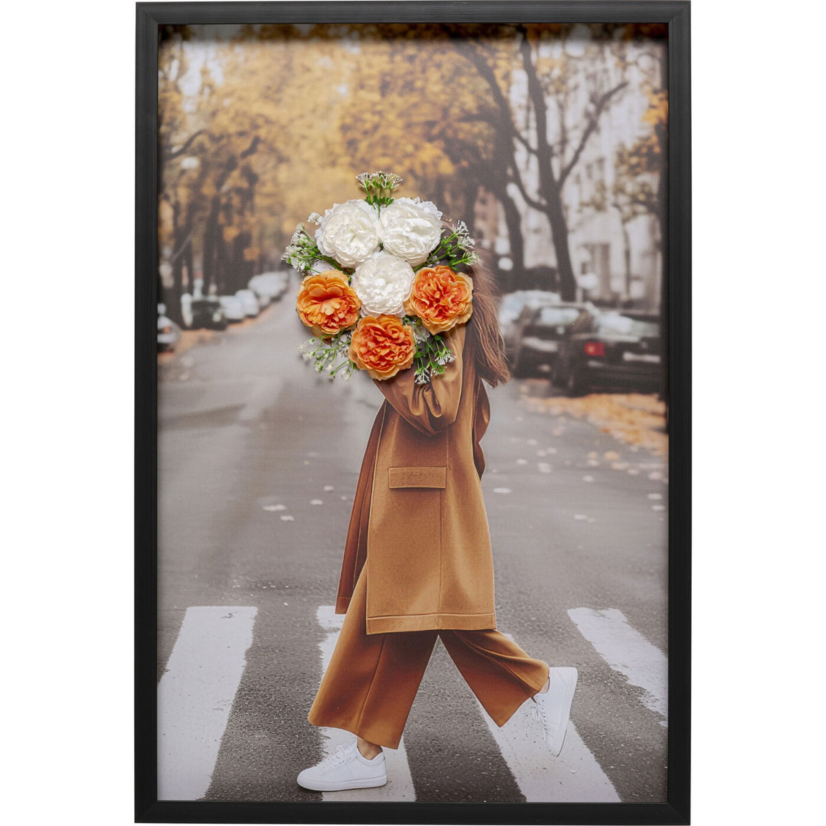 Kare Design Schilderij vrouw boeket 3D herfst 64x94cm