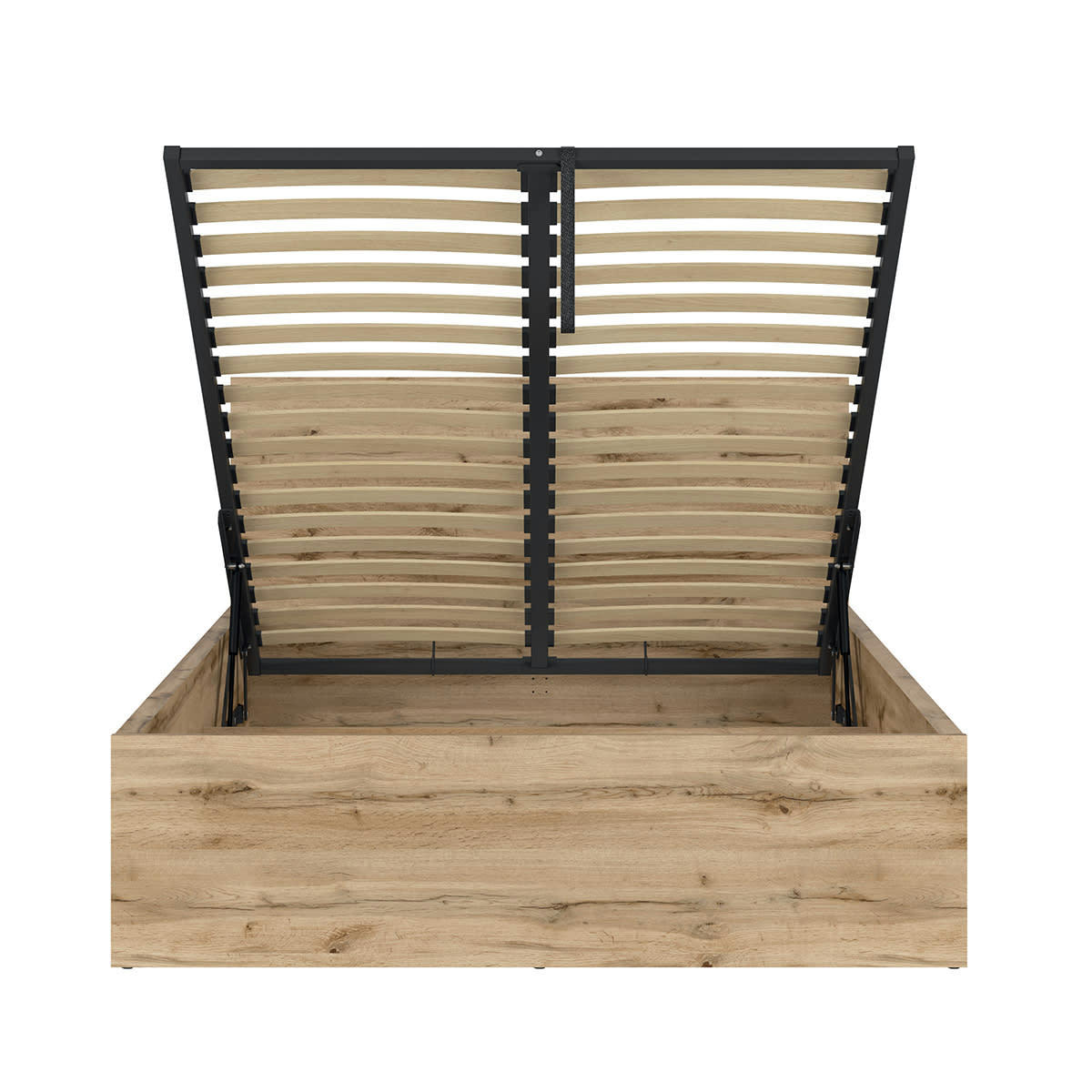- Lit coffre 140x200 sommier inclus naturel