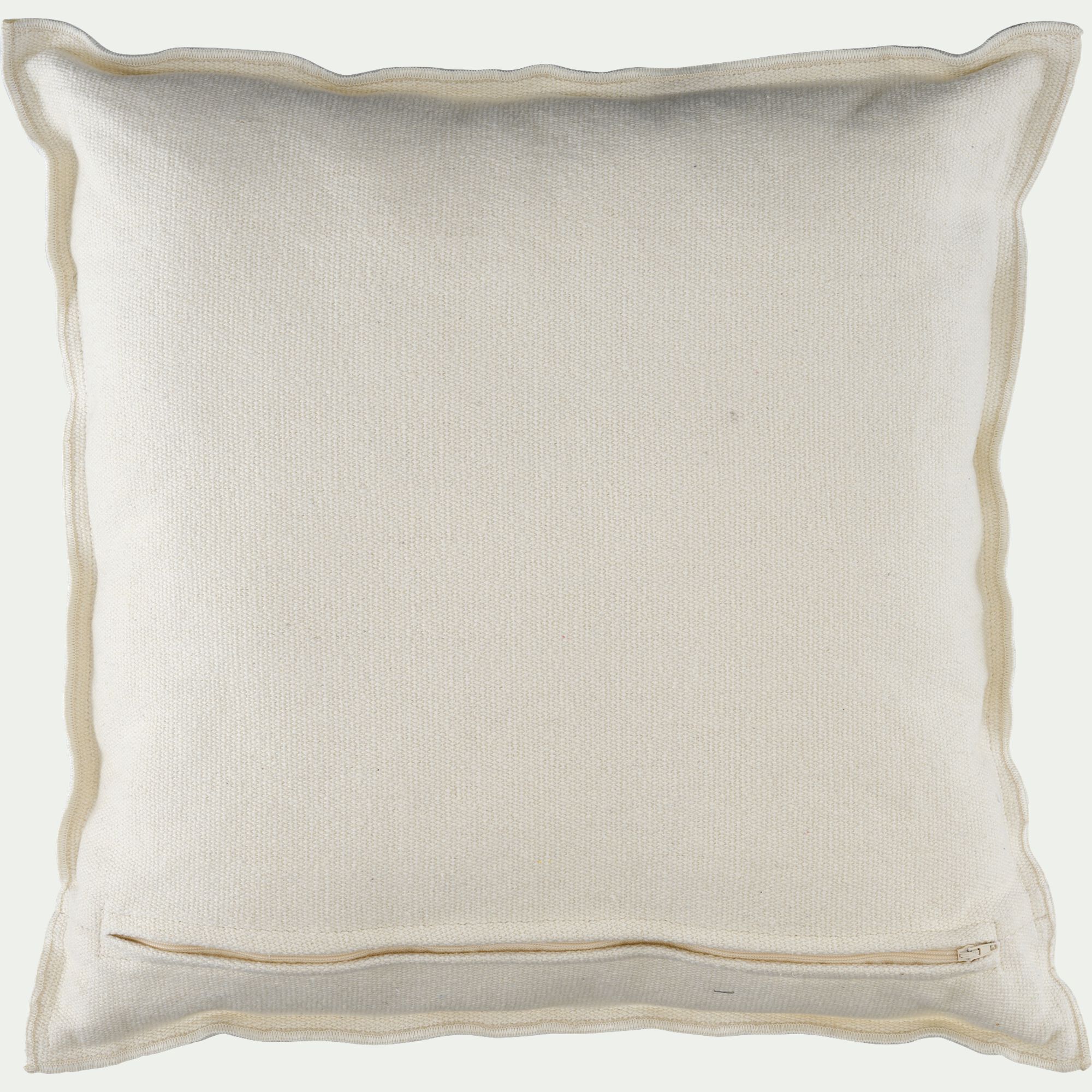 ROMARIN - Coussin motif romarin en coton 45x45cm - blanc