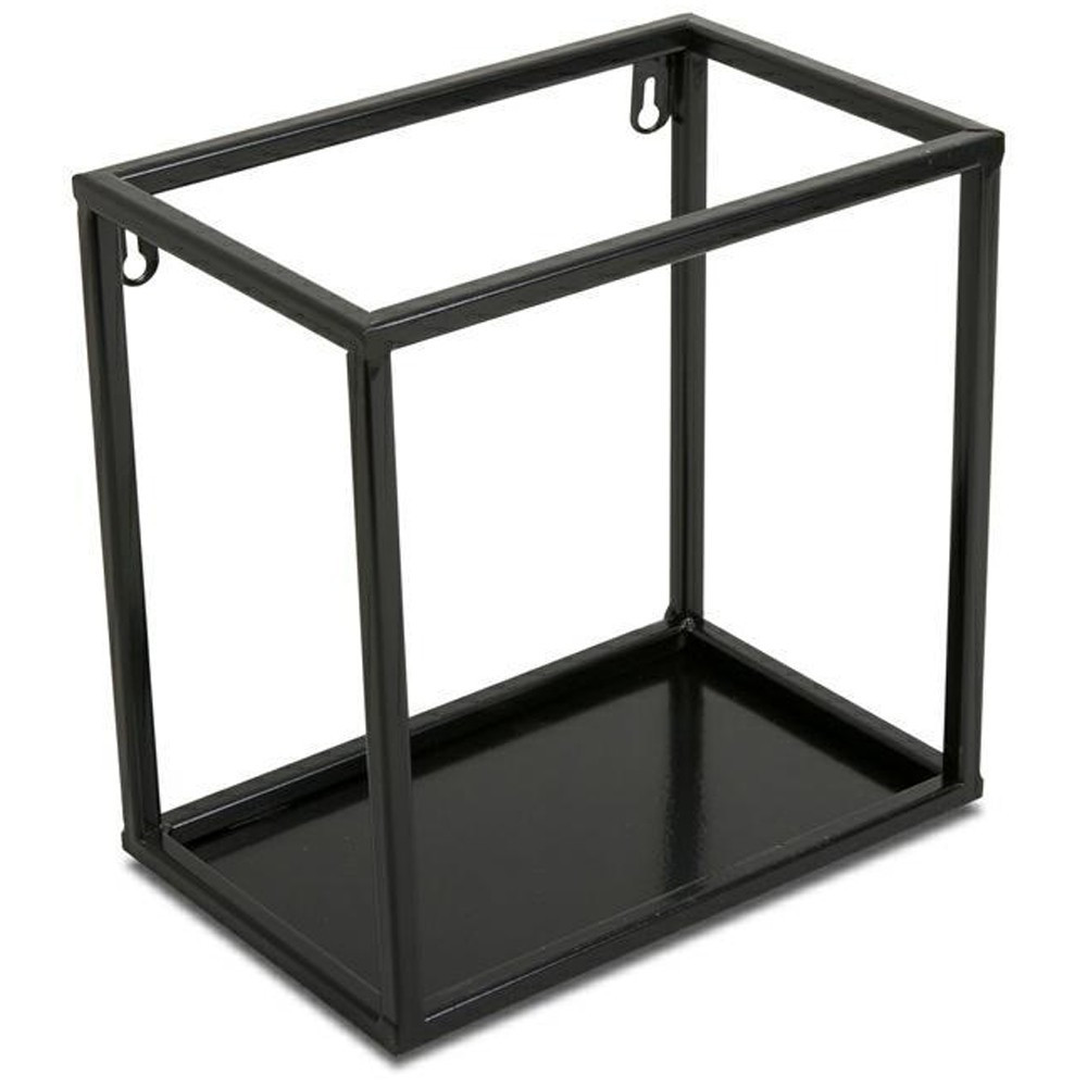 Półka wisząca ścienna metal czarna 24 cm LOFT