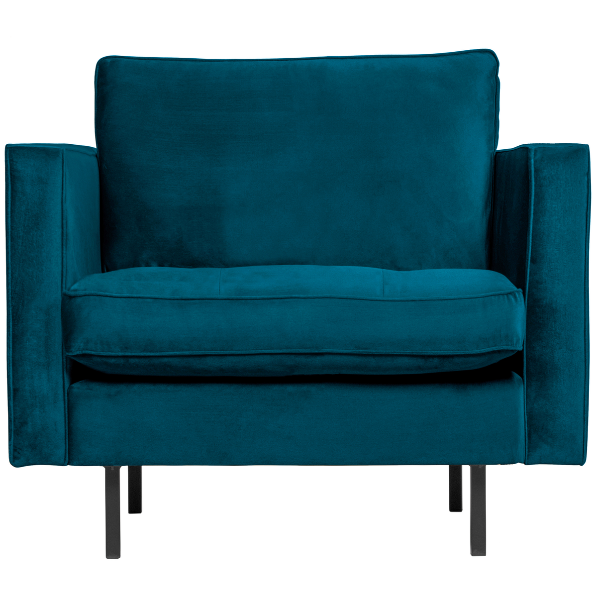 WOOOD classic fauteuil Rodeo - Velvet - Blauw - 83x98x88
