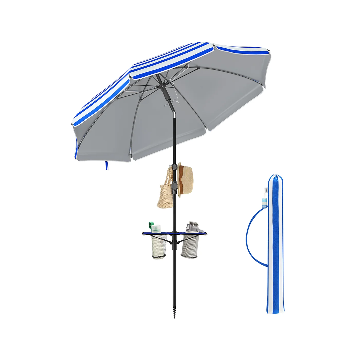 Parasol inclinaison de 30° des 2 côtés (UPF 50+)