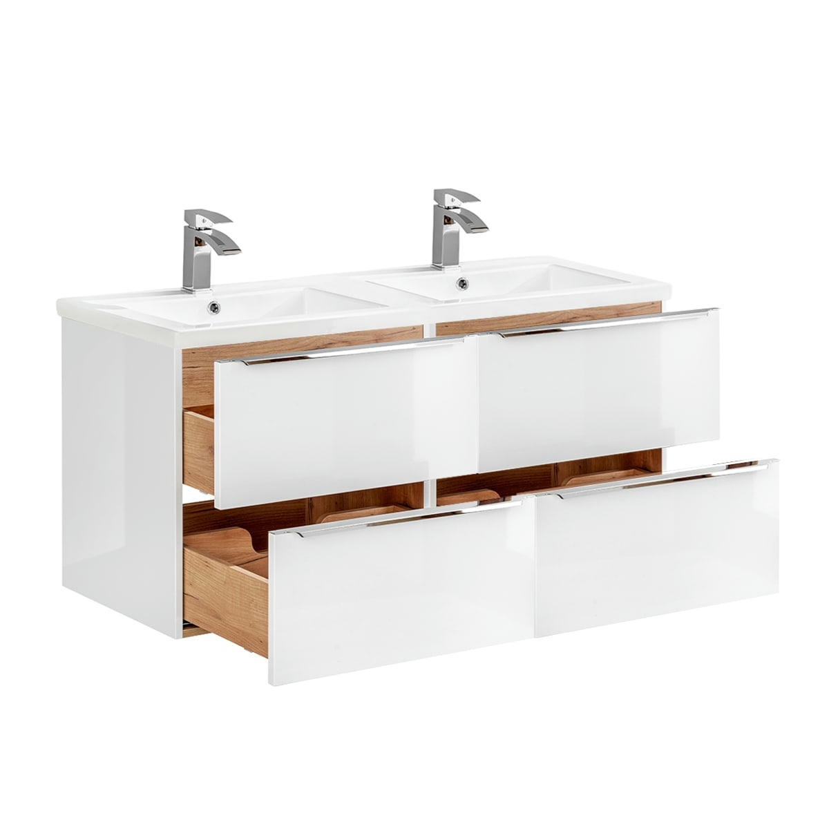 - Meuble double vasque encastrée 120cm blanc