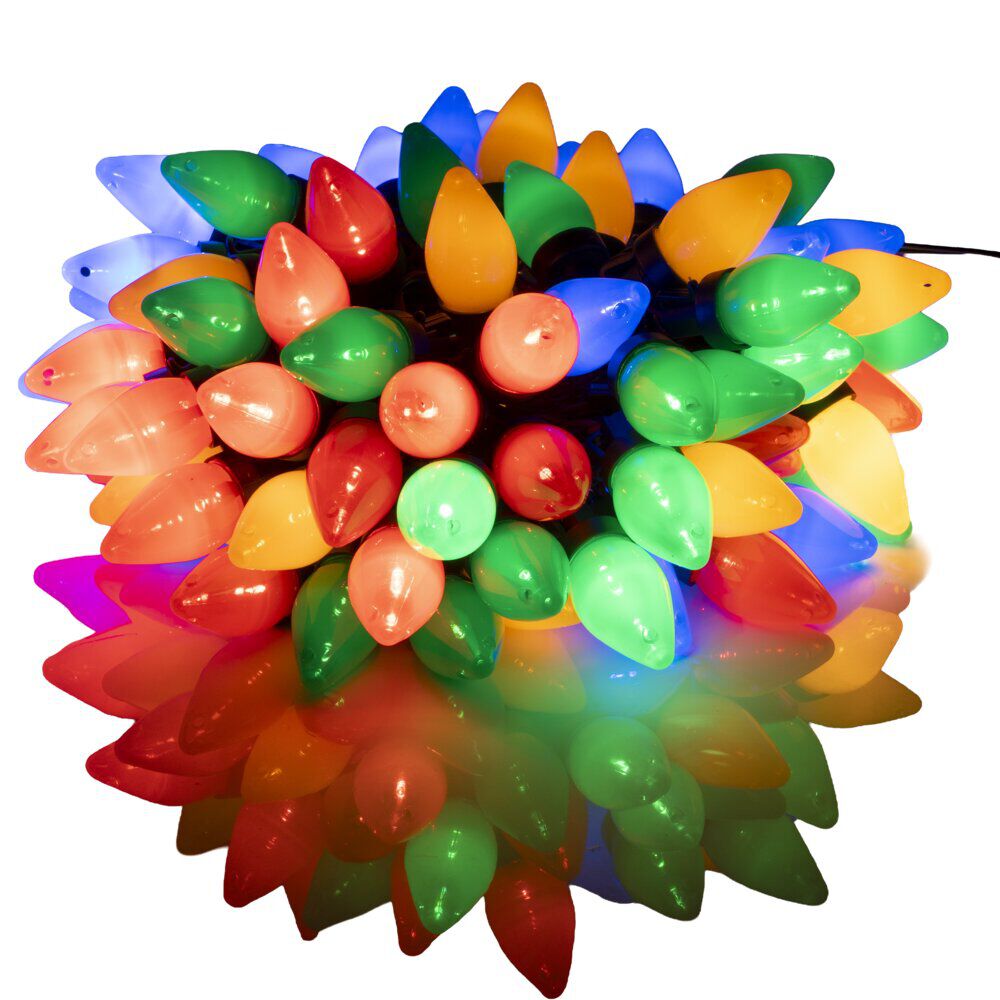 Guirlande de No&euml;l lumineuse 100LED bulbe tulipe multicolore L990cm
