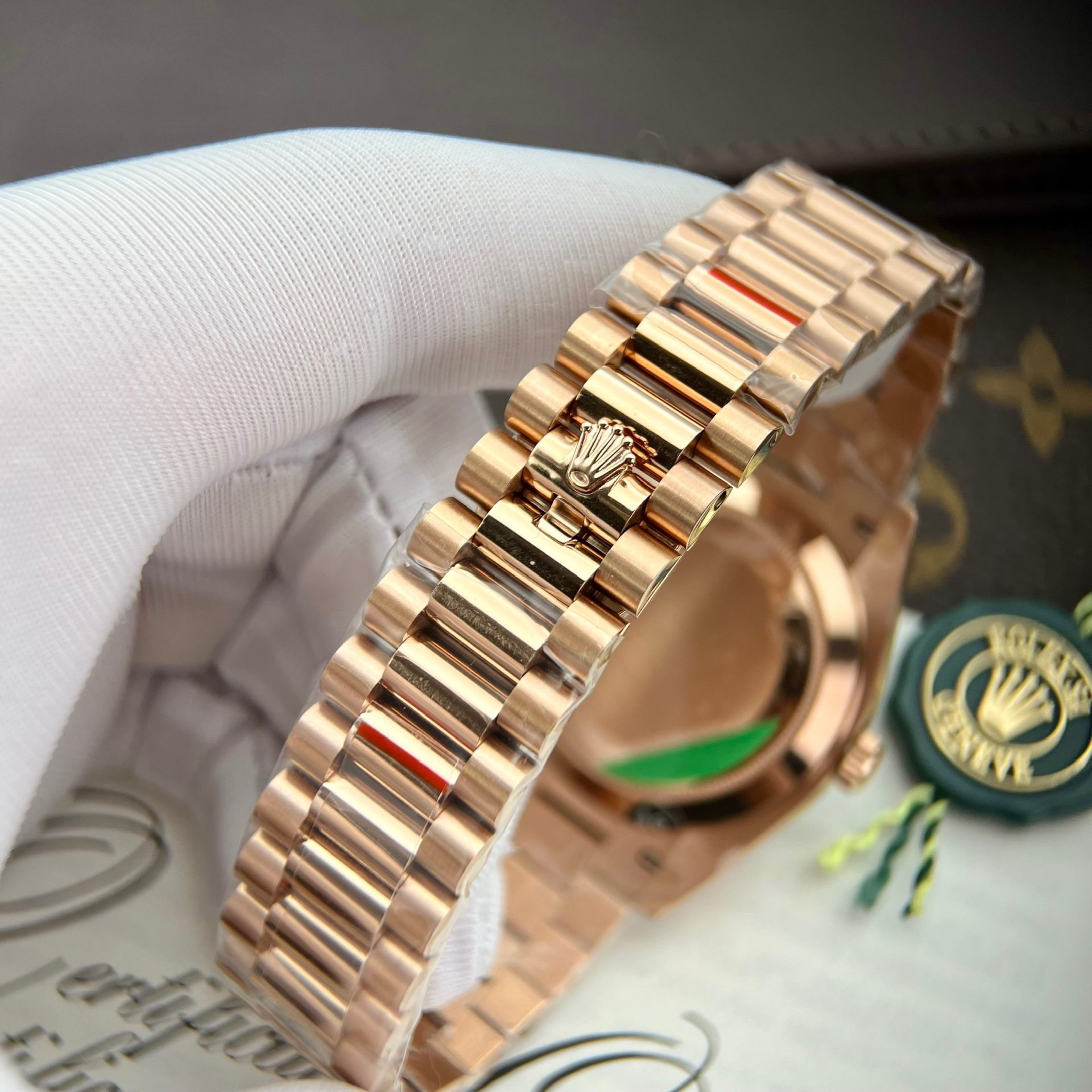 Rolex Day-Date RG Plated Eisenkiesel Dial With Diamonds 40mm Super Clone