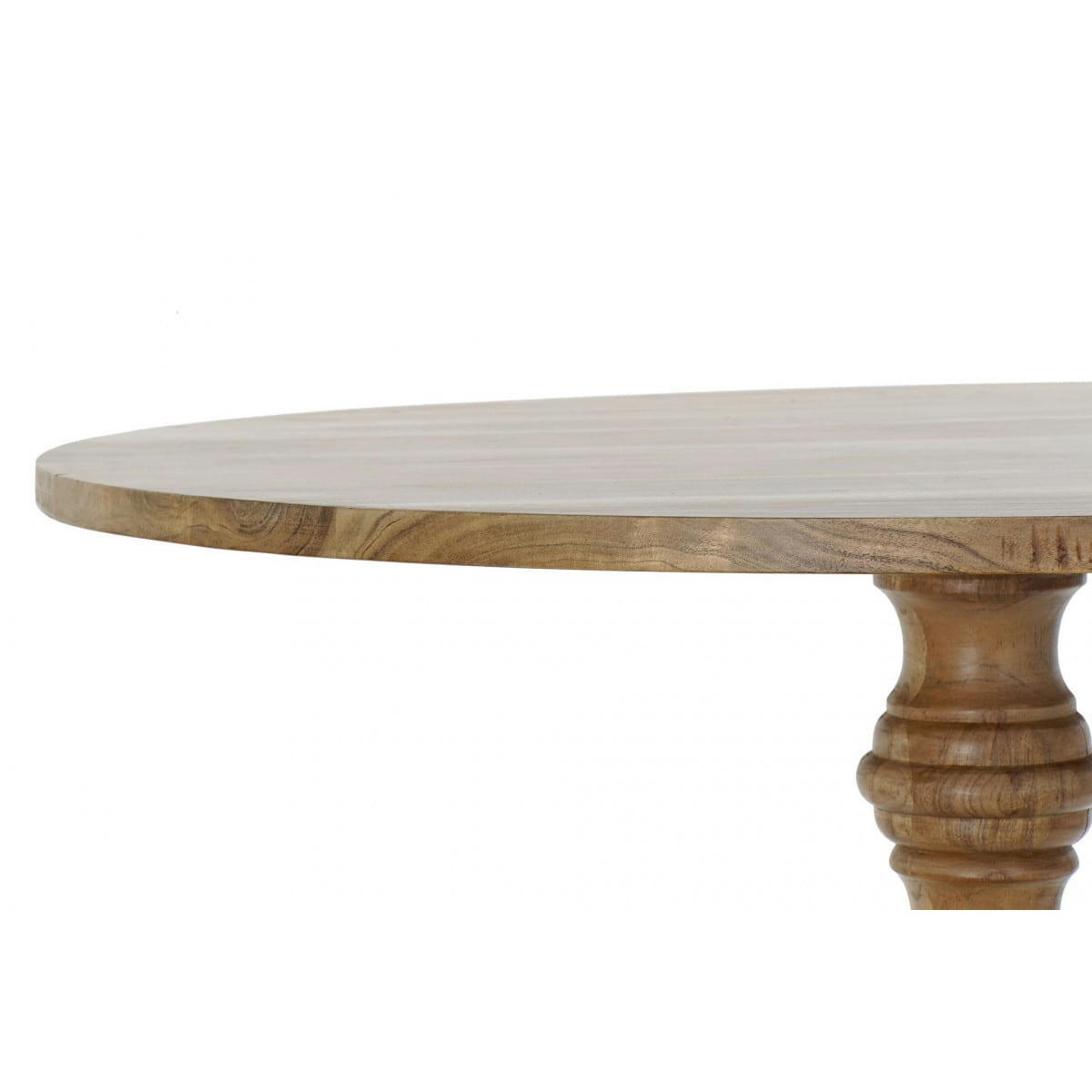 - Table ronde salle à manger pied sculpté bois acacia