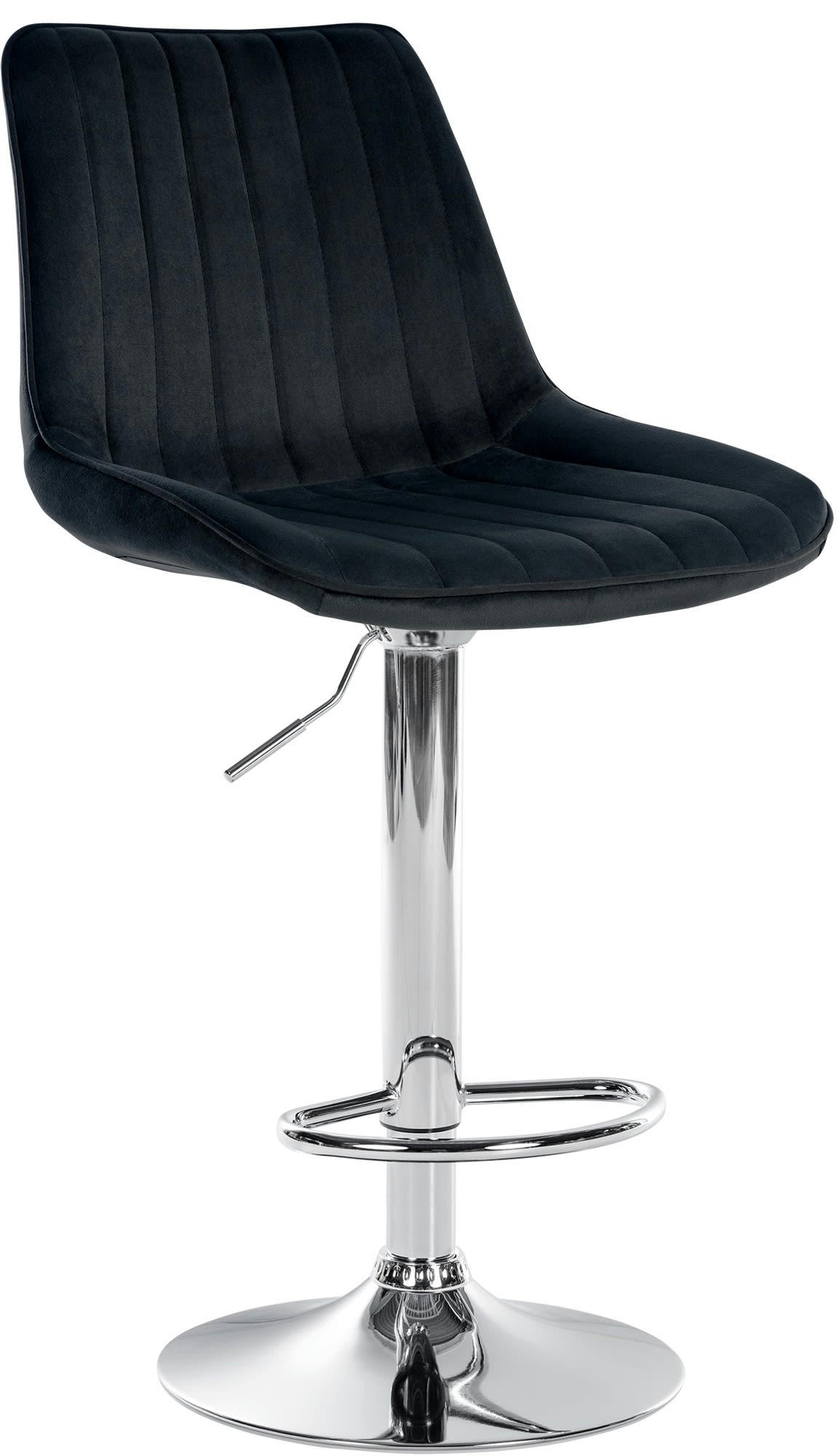 TONI - Tabouret de bar velours ajustable pivotant velours Noir