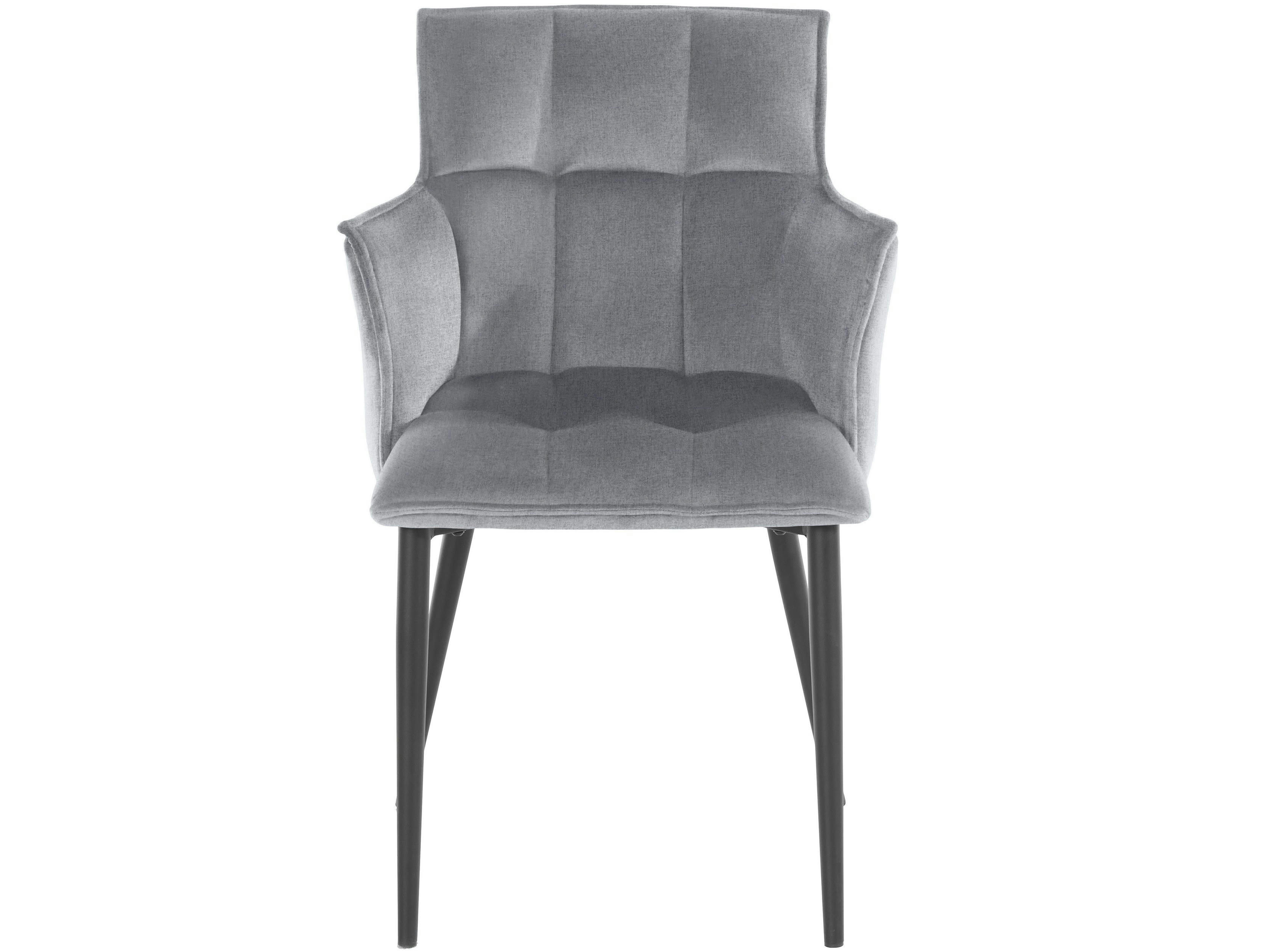 MARCIA - Lot de 2 chaises de salle à manger rembourrées en tissu gris clair