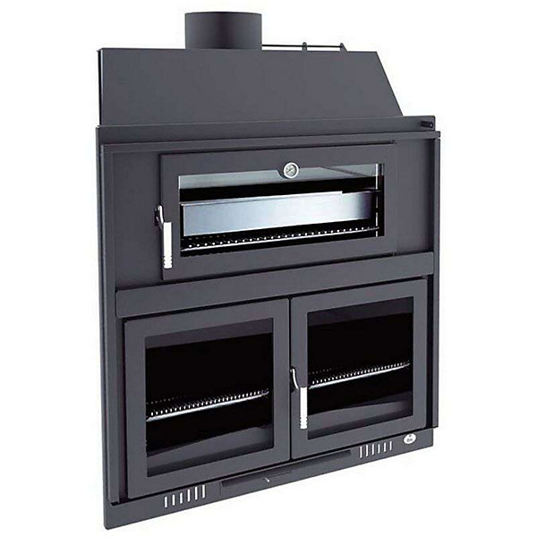 Barbecue charbon horizontal fm calefaccion acier noir 102.5 x 62 x 142.7