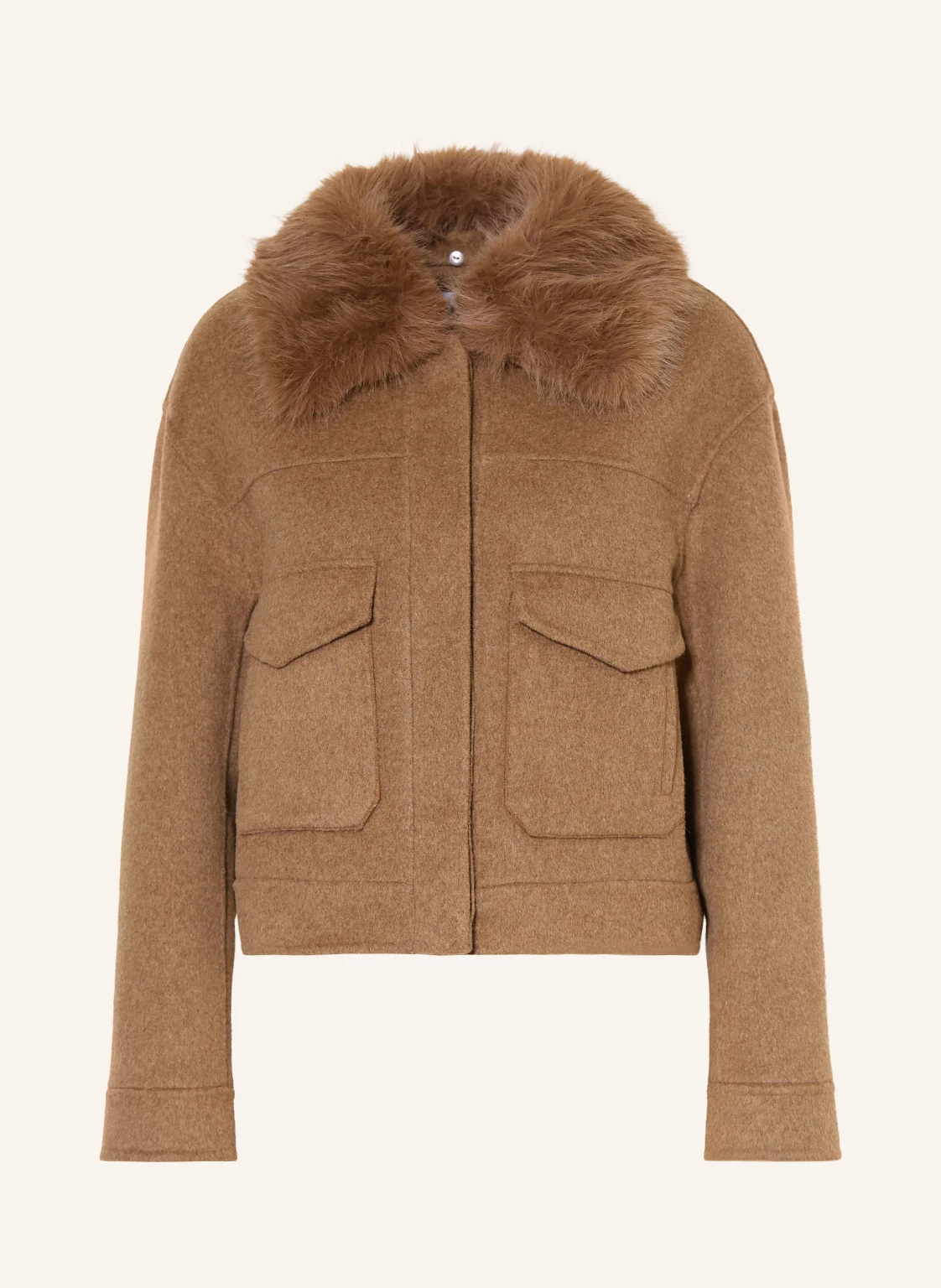 MRS & HUGS Jacke mit abnehmbarem Kunstfell-Kragen