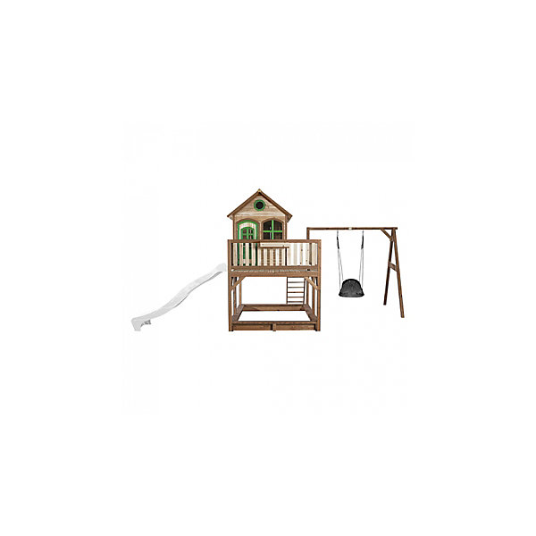 AXI Classic Liam Maisonnette avec Nid Roxy Balancoire Marron vert Toboggan Blanc