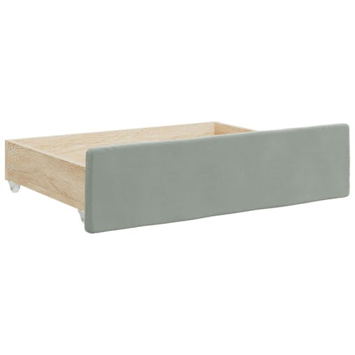 NNEVL Daybed with Trundle and Drawers Light Grey 90x190 cm Velvet