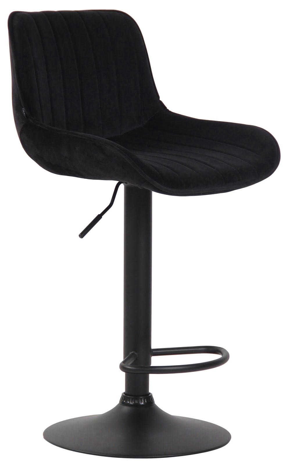 LENTINI - Lot de 2 tabourets de bar réglables en velours Noir