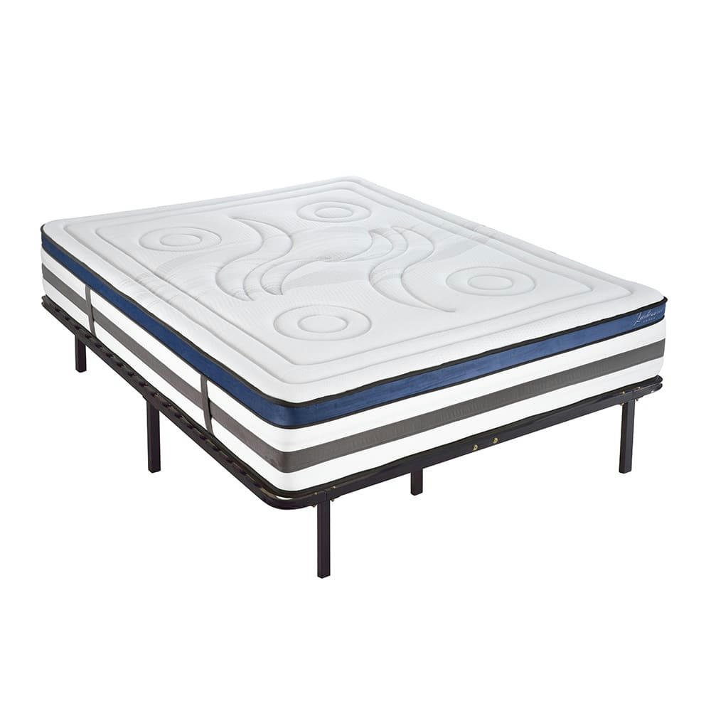 QUINTESSENCE - Ensemble Matelas à Mémoire de forme h30cm sommier métal 160x200
