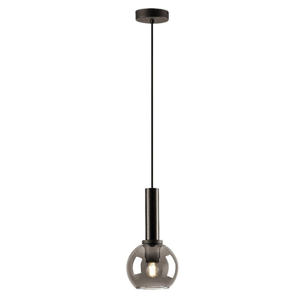 Lampa wisząca czarna-szkło dymne Centio 1xE27x40W wym: 120x15x15 cm Rabalux