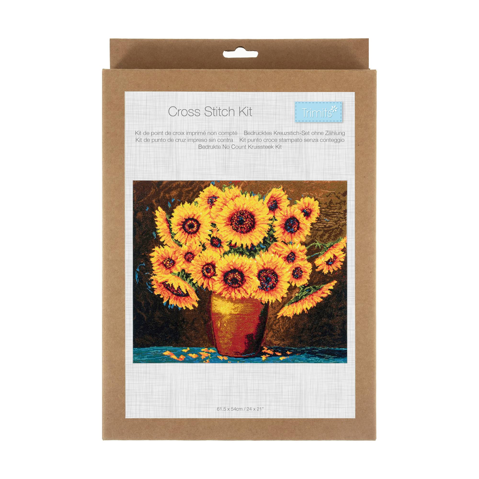 Trimits Sunflower Bloom XL Cross Stitch Kit 53cm x 46.5cm