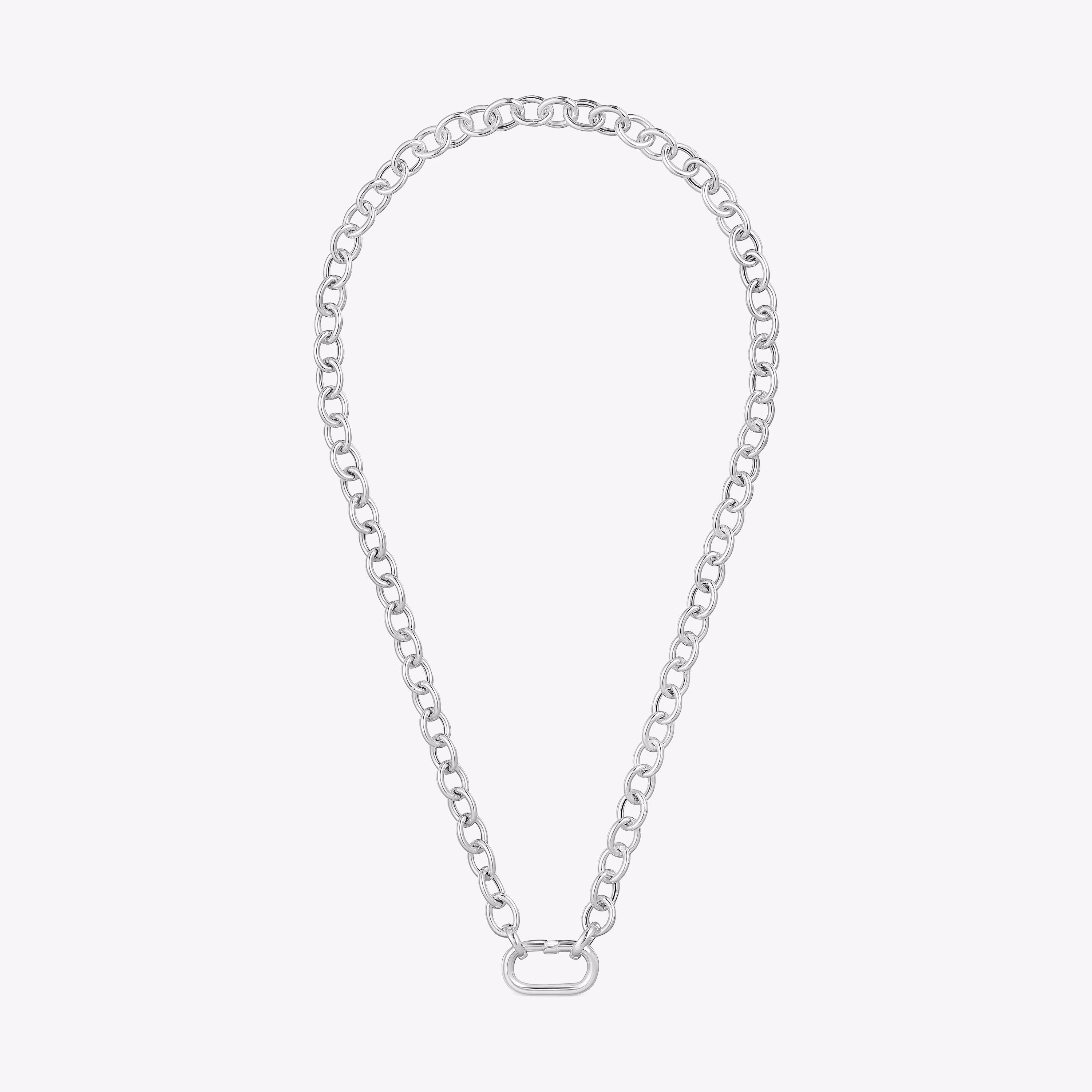 Collar cadena de plata y anilla Hold Oval