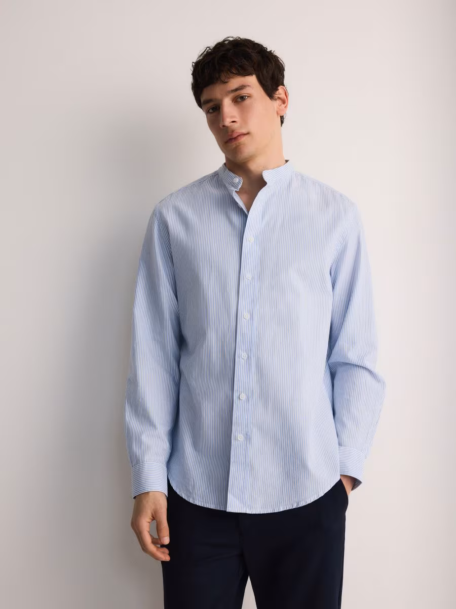Regular Fit Mandarin Collar Shirt