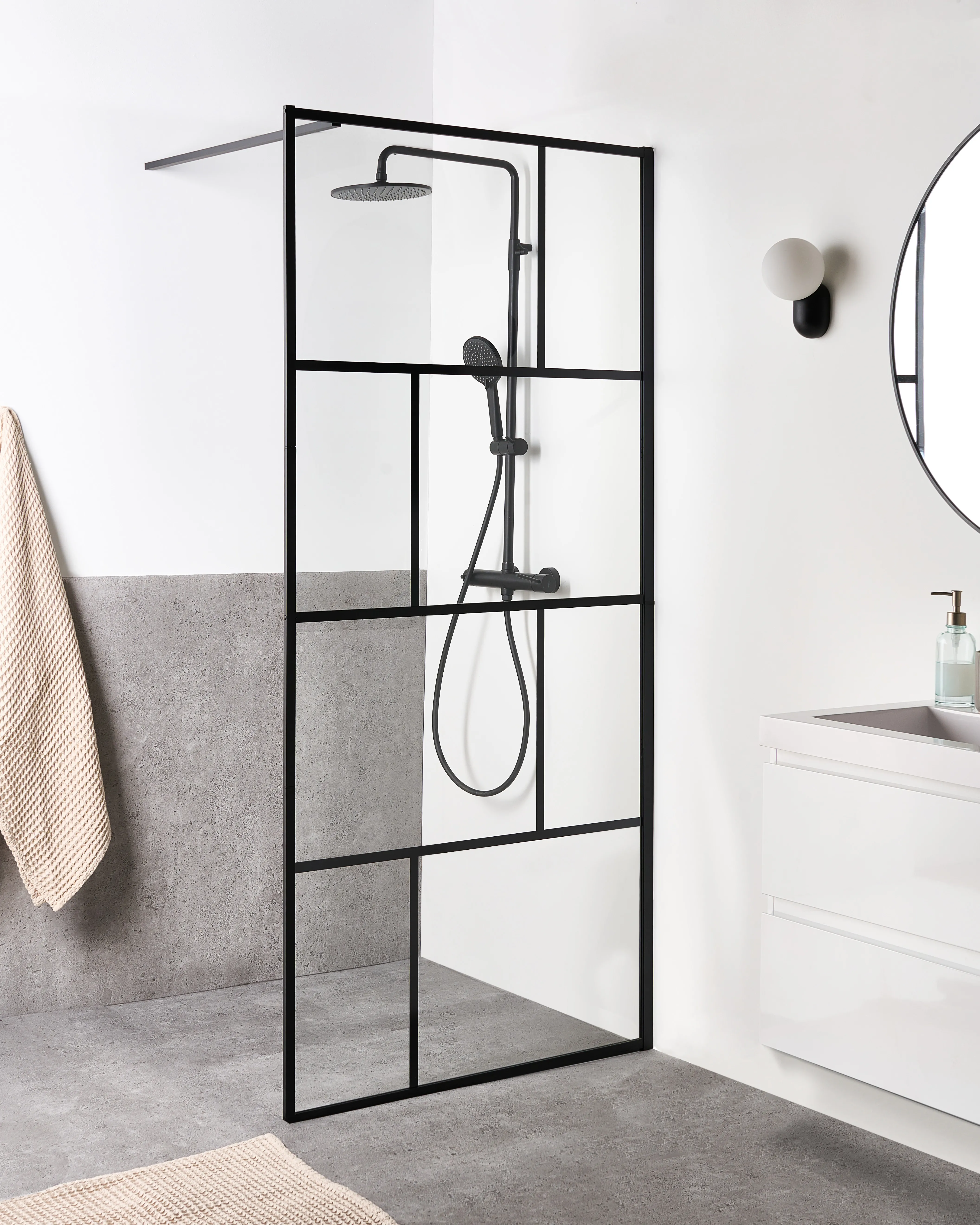 Shower Screen TAPAJOS 900 x 1950 mm Black