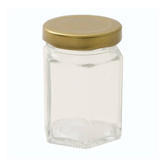 Clear Hexagonal Glass Jar 55ml