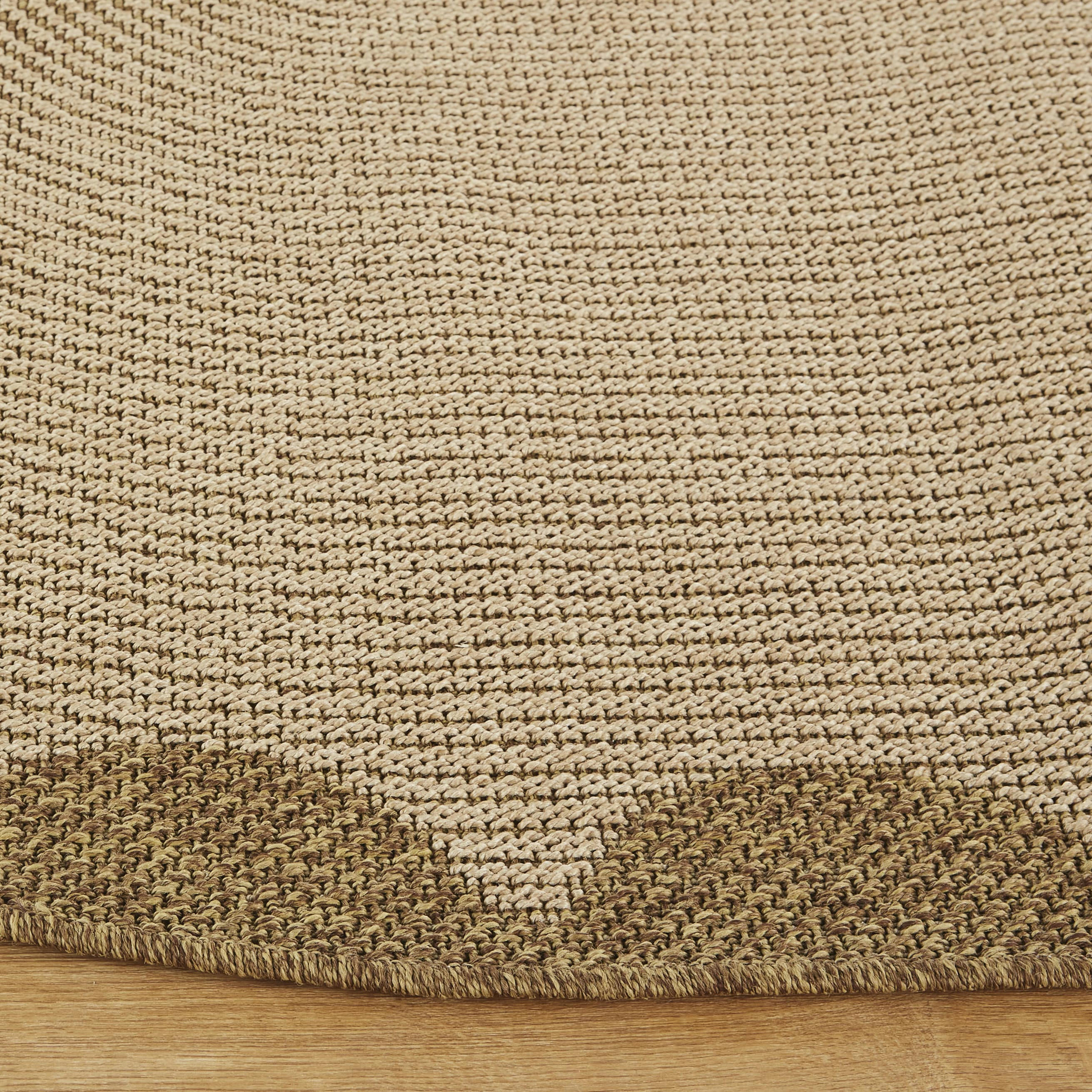 TUDY - Tapis d'extérieur ovale tressé motif vagues vert kaki 160x230