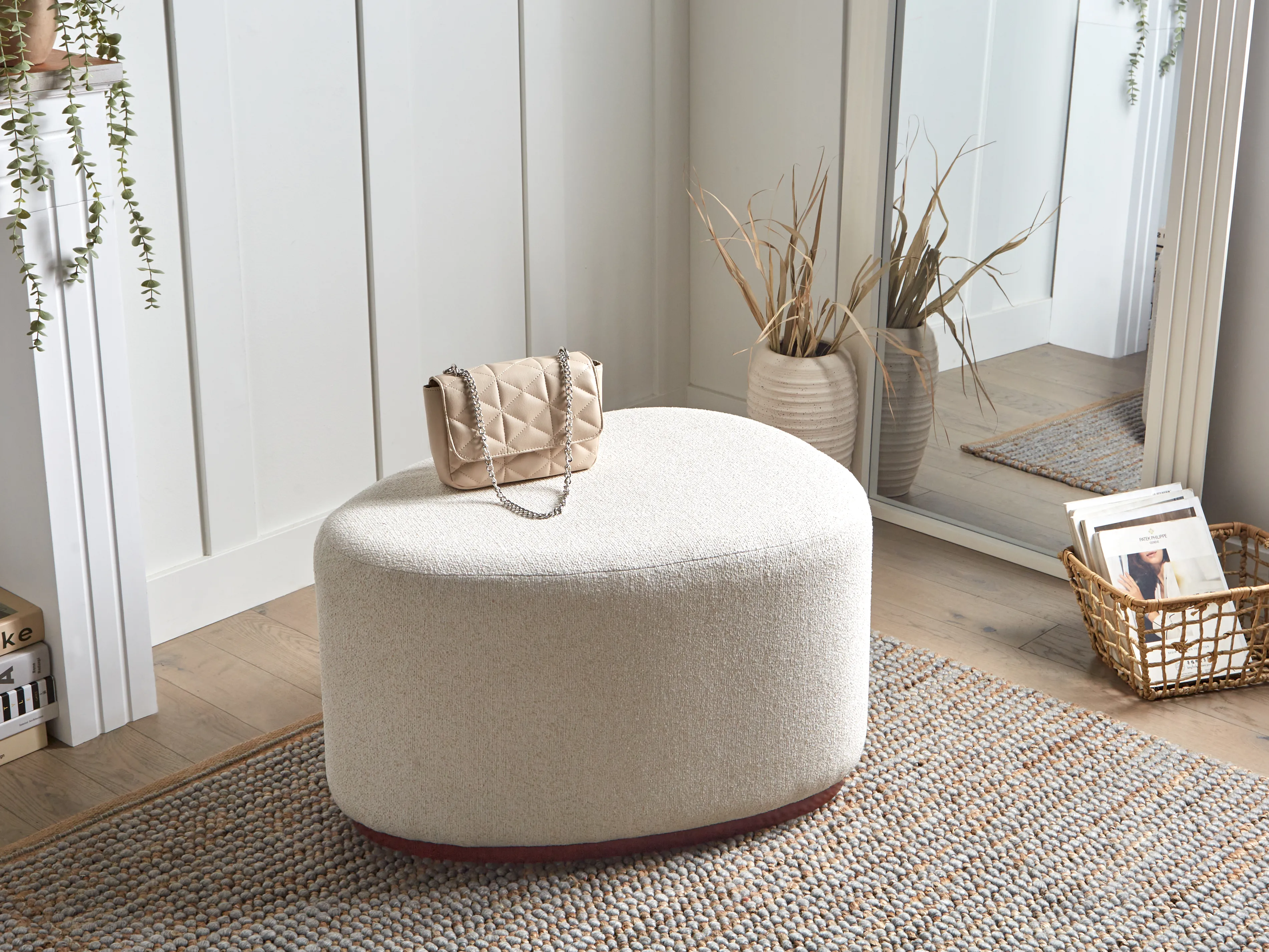 Pouffe SACO Fabric Light Beige