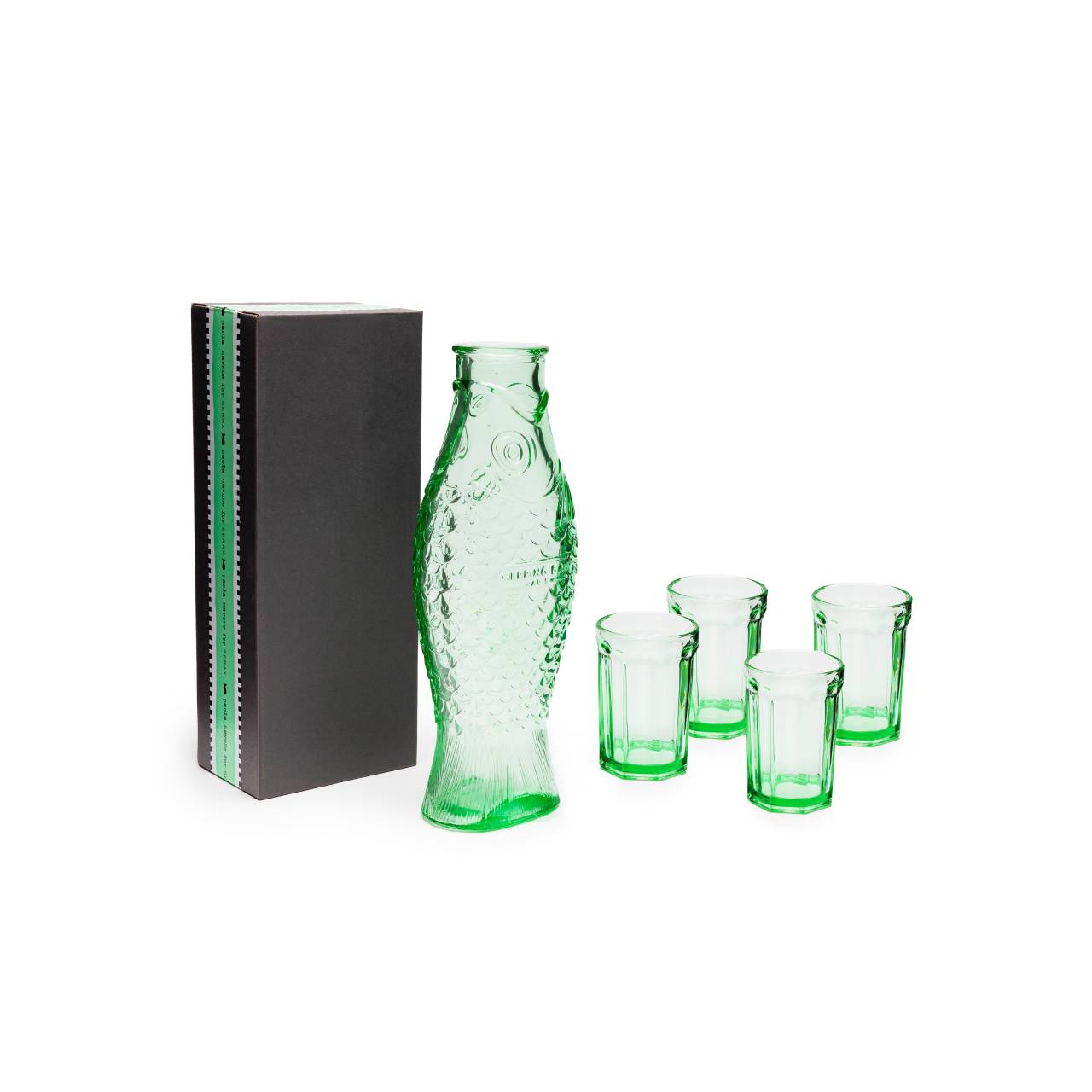 SERAX - Paola Navone - Fish & Fish Karaf incl. 4 Glazen - Groen
