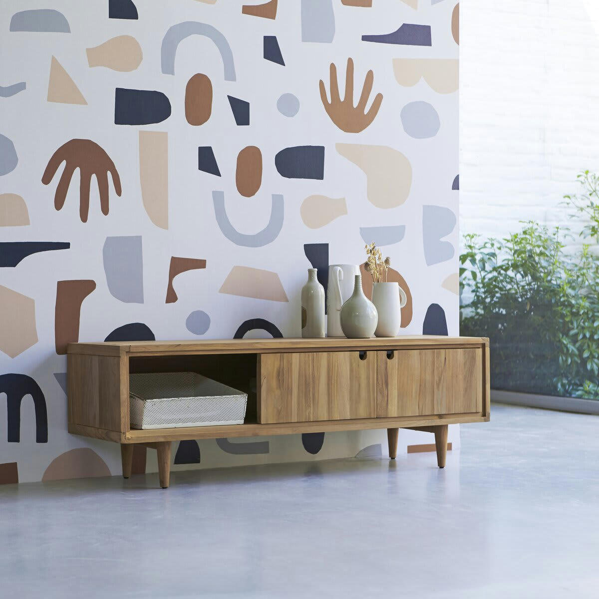 JONÀK - Meuble TV en teck massif 140 cm