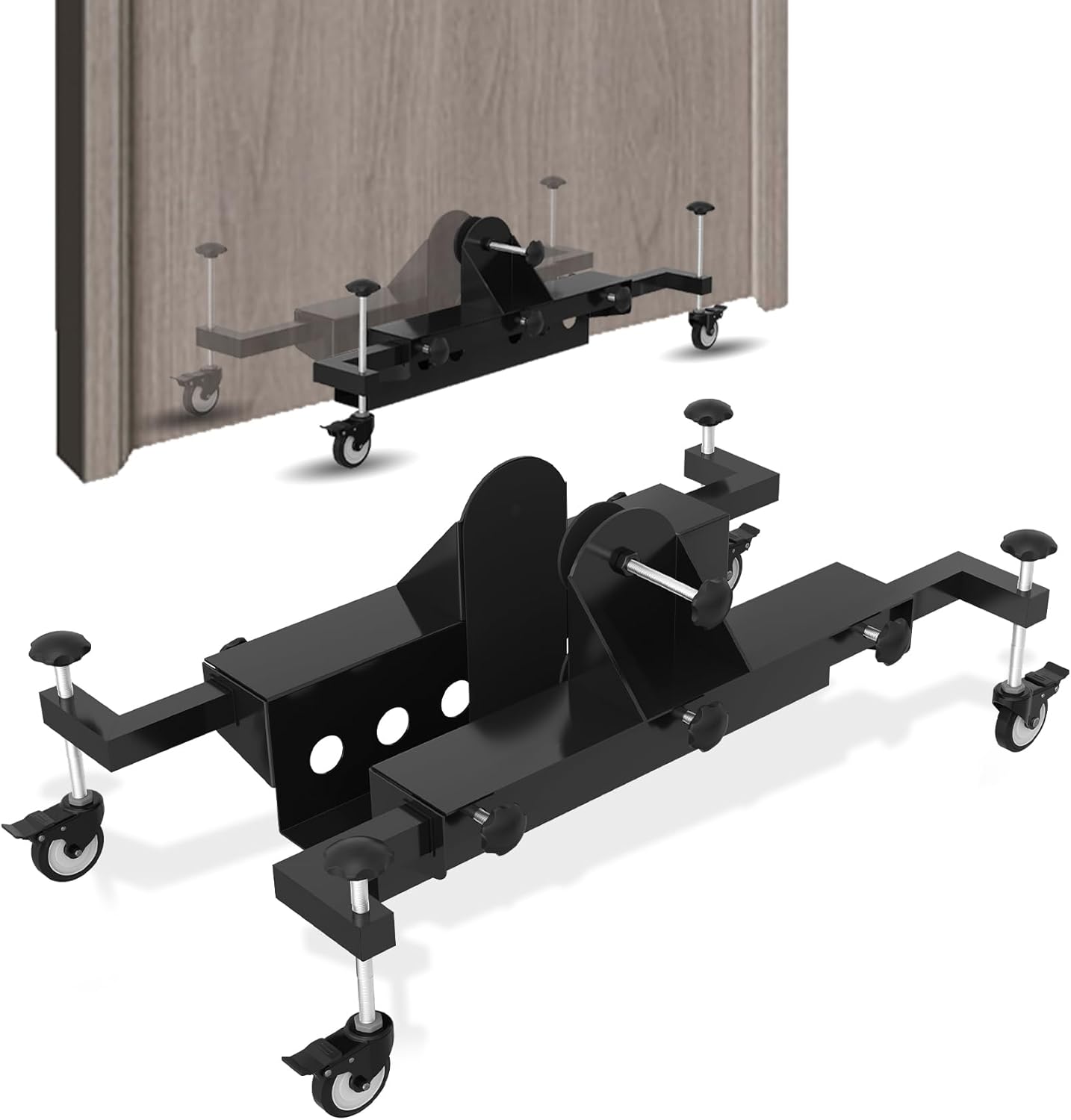 One-Piece Door Installation Tools, Ideal Tool for Single-Person Door Moving, Door Installation Dolly for Maximum 2.5 inch Thickness Pre-Hung Front, Slab Doors, Load Capacity: 200LB