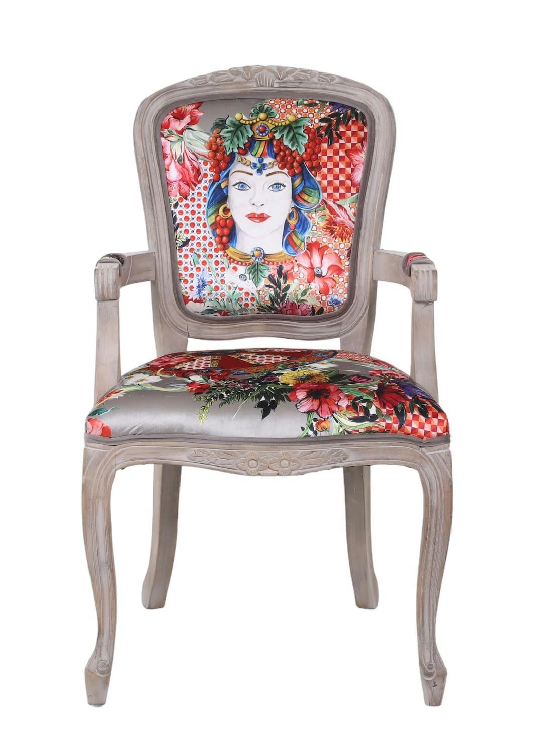 ESPERANZA - Fauteuil bergère en velours rouge