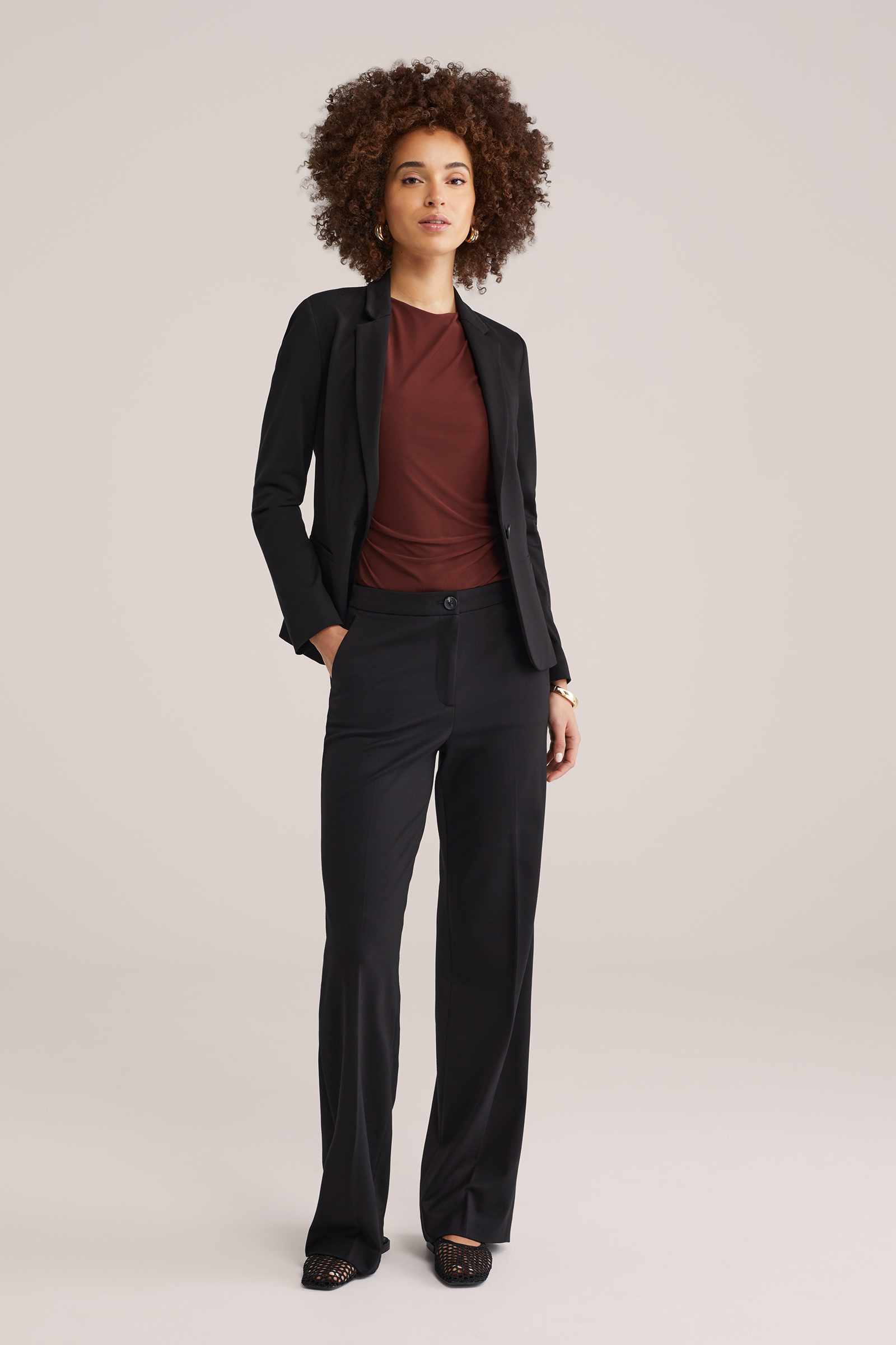 Dames tall fit wide leg broek